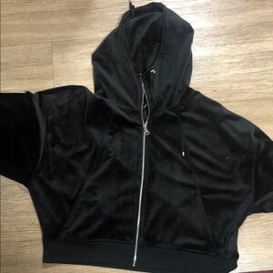 DKNY Black Velvet Hoodie XL